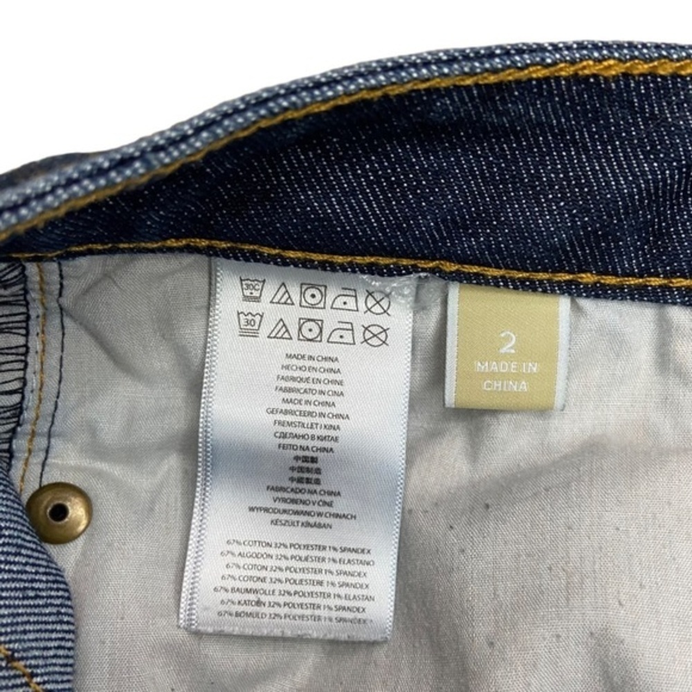 Michael Kors • Dark Wash Flare Jeans • Blue Denim & Gold Hardware • Size 2 - Picture 8 of 8